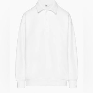 Aritzia TNA COZYAF fleece boyfriend polo